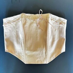 PacSun Cream Lace Trim Corset Top